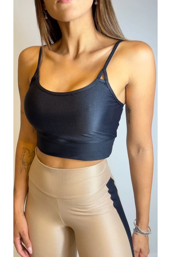 Conjunto calça bicolor maxxi black/cappuccino
