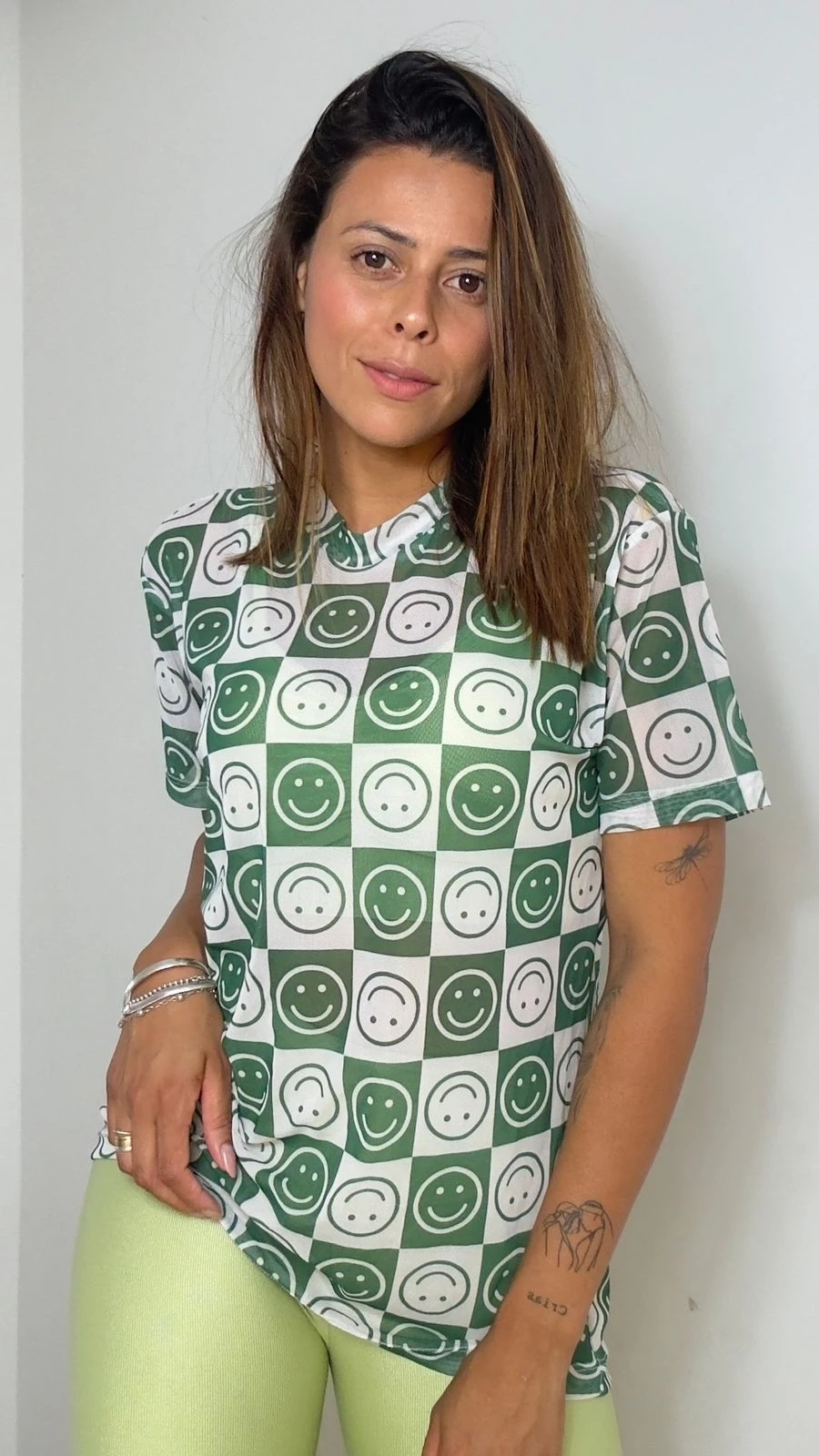 Blusão estampado smile verde