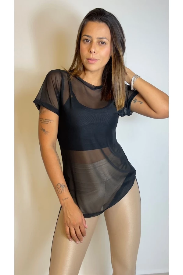 Blusão tule básico black