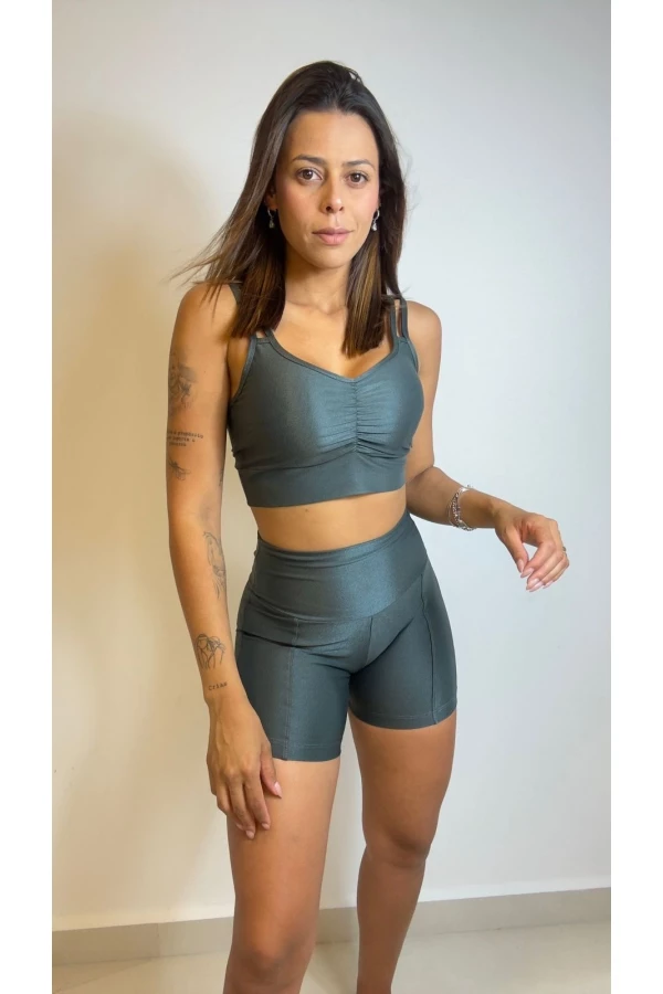 Conjunto short basic Chumbo