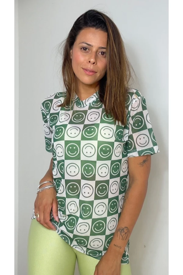 Blusão estampado smile verde
