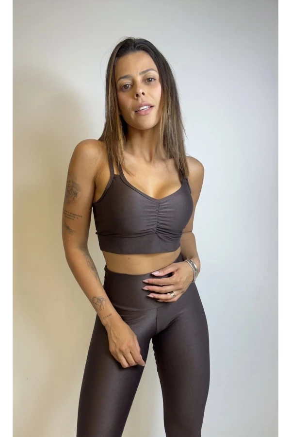 Conjunto calça basic coffee