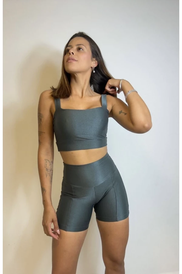 Conjunto short lady Chumbo