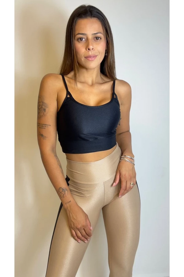 Conjunto calça bicolor maxxi black/cappuccino