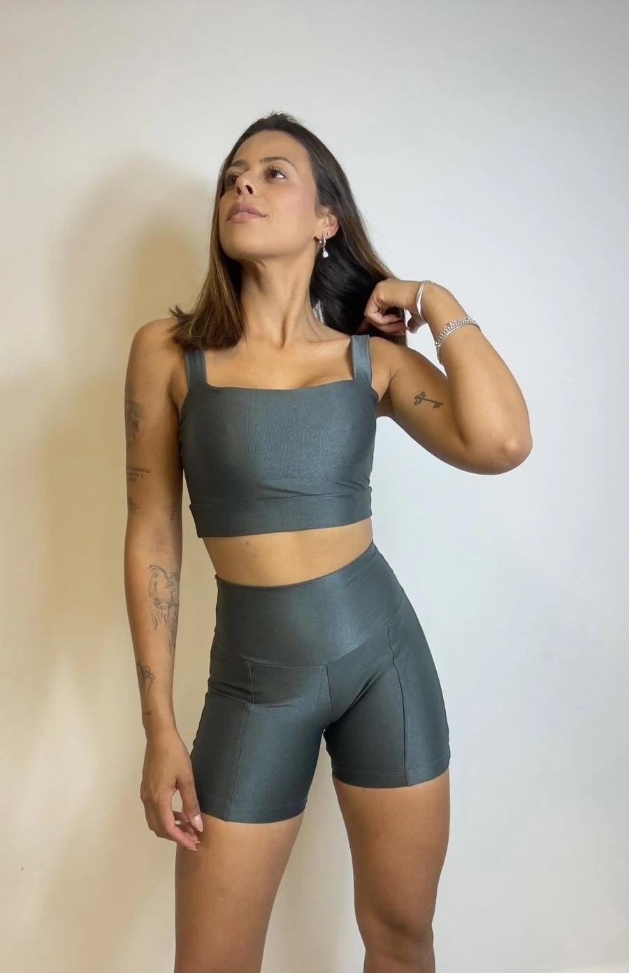Conjunto short lady Chumbo